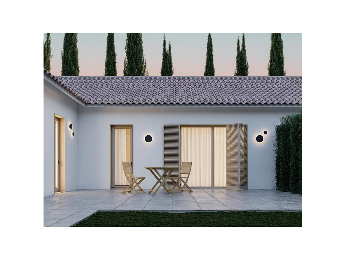 Mac Wall XL Noir - Applique murale LED 20 W avec interrupteur CCT, 2700 K/3200 K/4000 K, aluminium, 360 degrés - Beneito & Faure