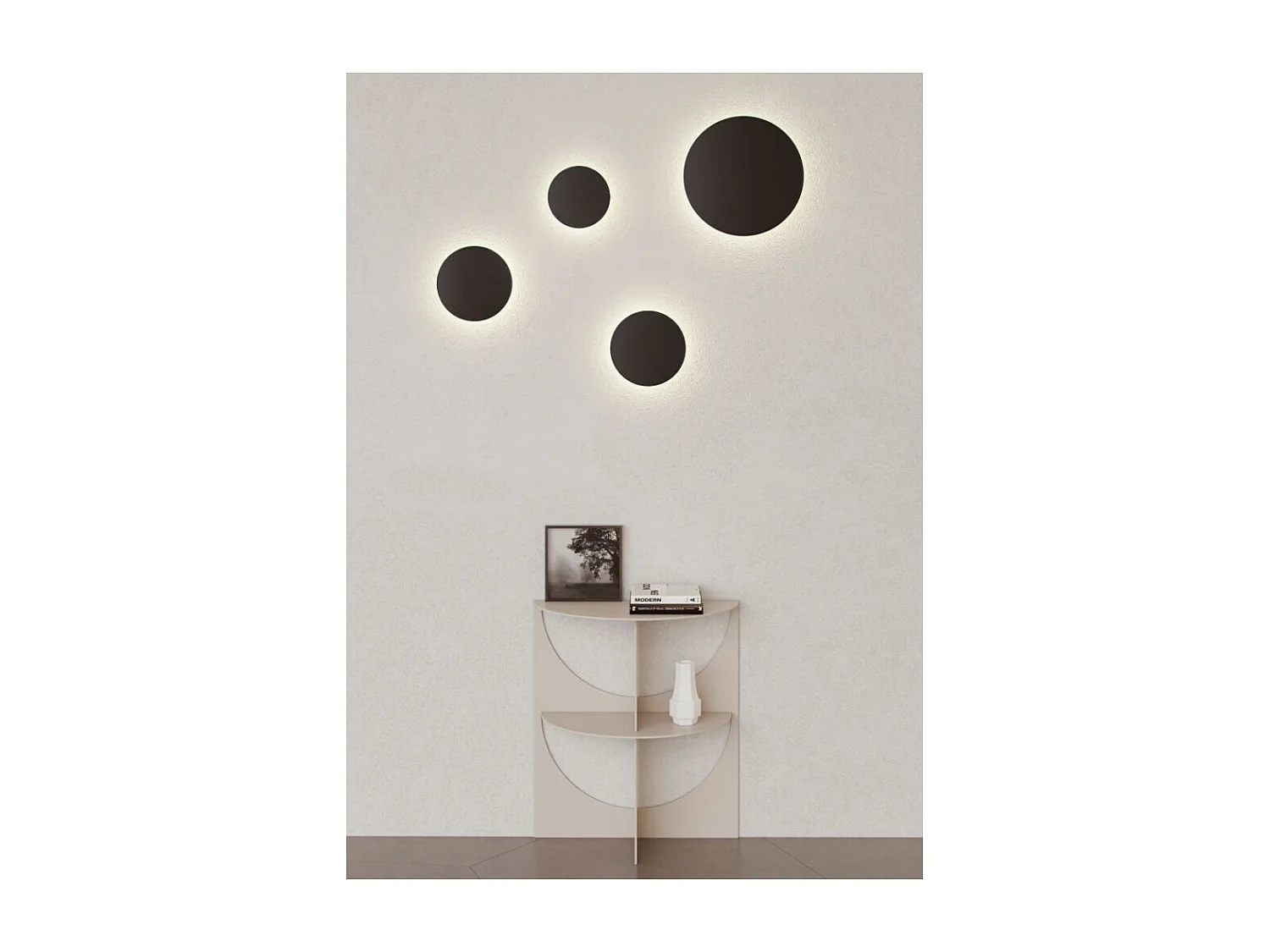 Mac Wall XL Noir - Applique murale LED 20 W avec interrupteur CCT, 2700 K/3200 K/4000 K, aluminium, 360 degrés - Beneito & Faure