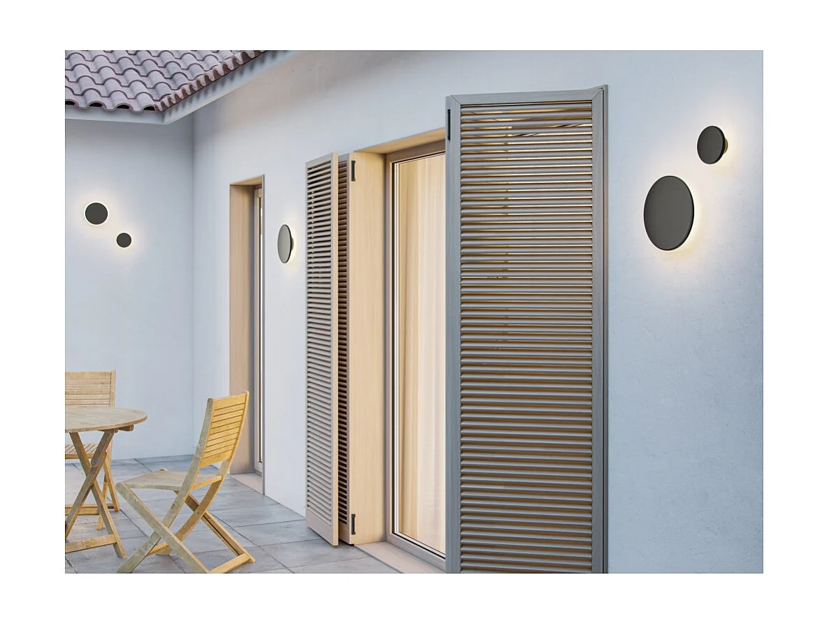 Mac Wall XL Noir - Applique murale LED 20 W avec interrupteur CCT, 2700 K/3200 K/4000 K, aluminium, 360 degrés - Beneito & Faure