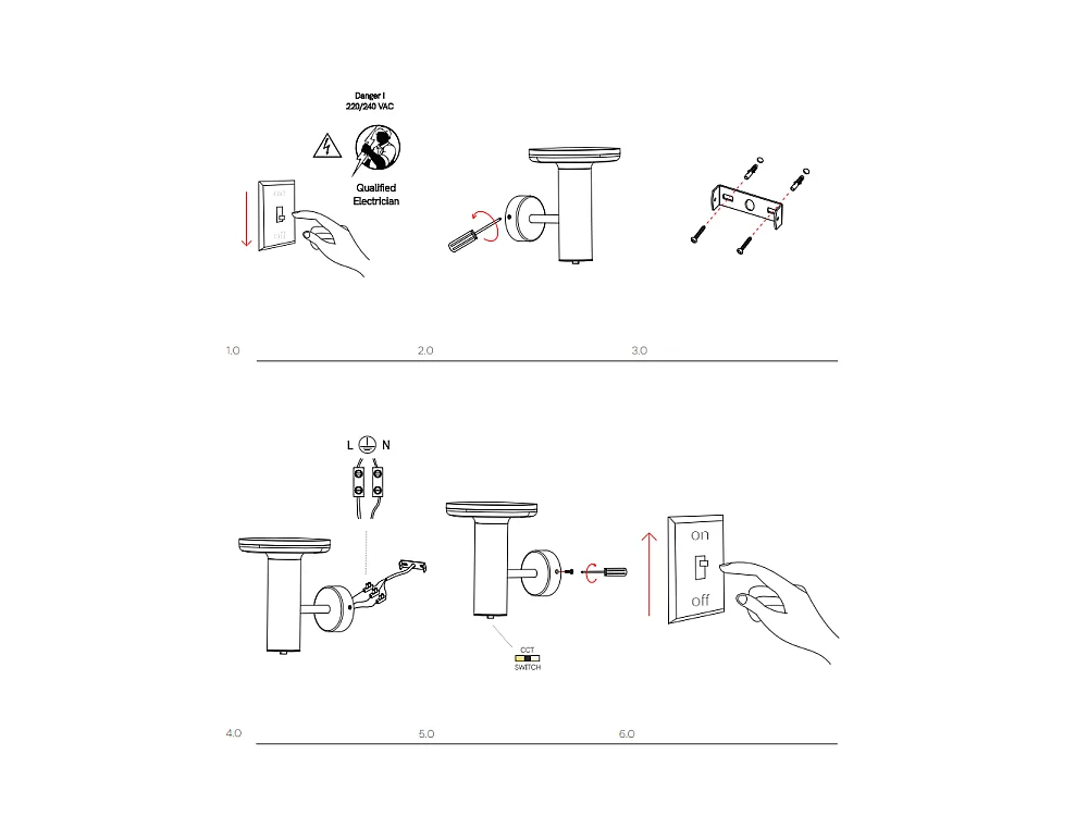 Mac Wall Base Zwart - 12W LED Wandlamp CCT Schakelaar 2700K/3200K/4000K, Aluminium Wandlamp - Beneito & Faure
