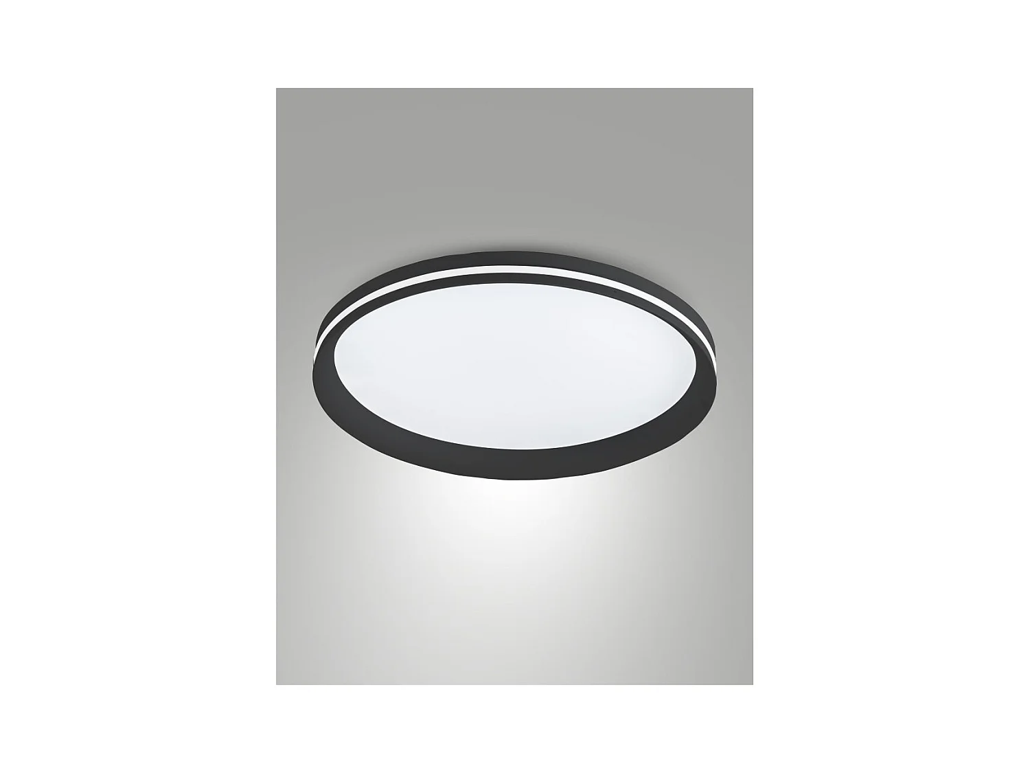 Isy - Plafonnier LED Fabas Luce Aluminium - LED intégrée 42 W IP20 Noir