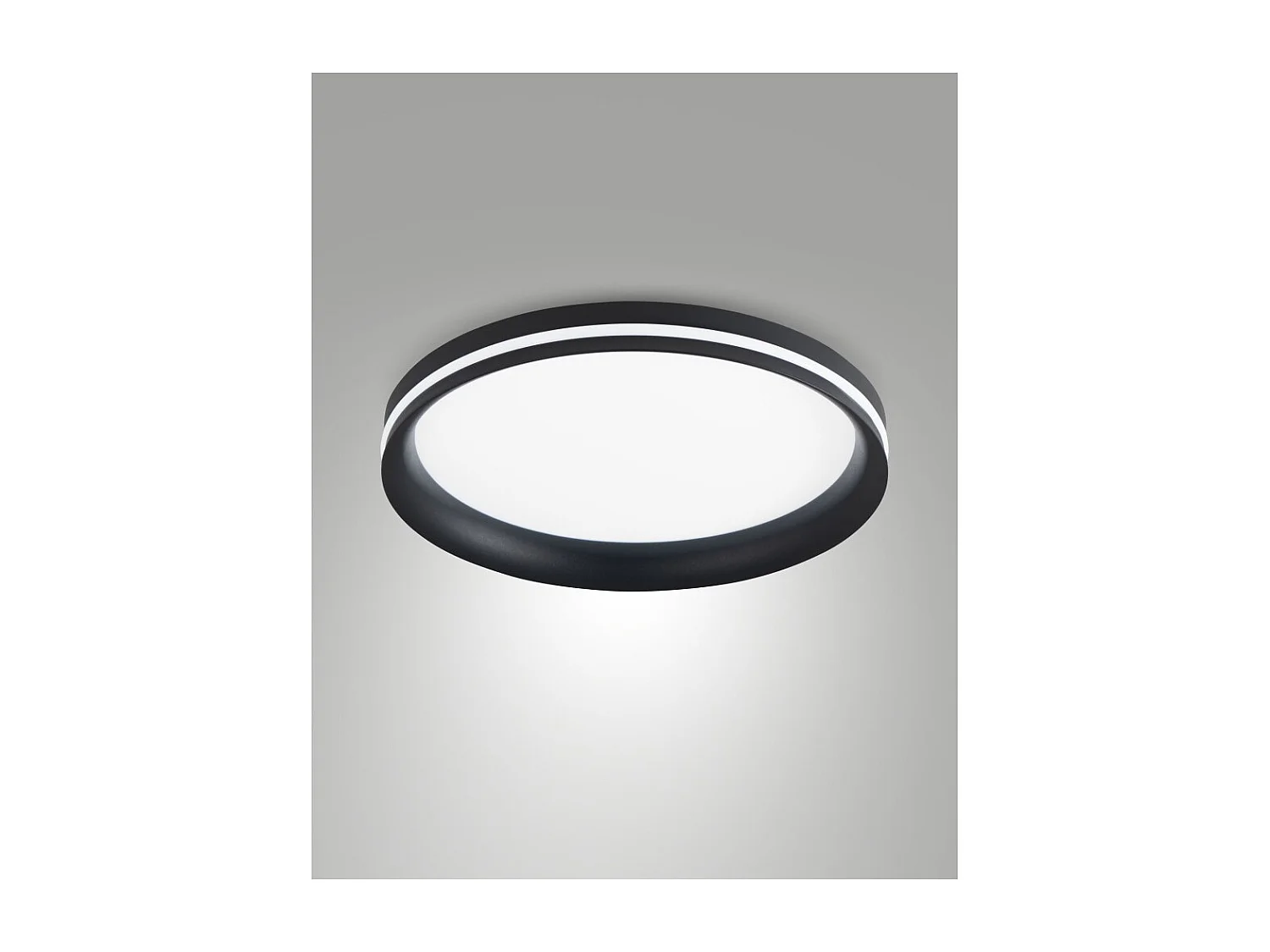 Isy - Fabas Luce Aluminium LED Deckenleuchte - Integrierte LED 42W IP20 Schwarz