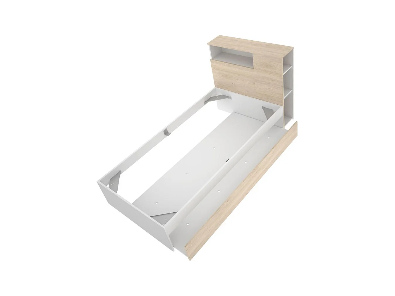 Cabecero con aro arrastre Ten natural/blanco 95x97x21,8 cm