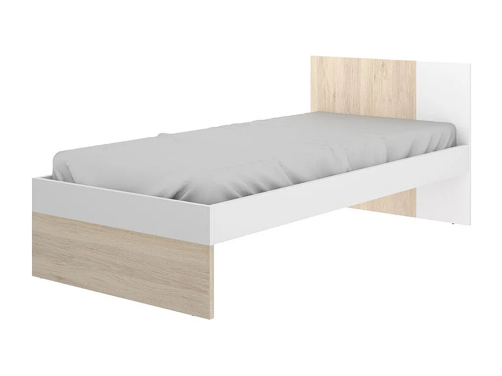 Cama Dina con cajón arrastre blanco/natural 79x97x196 cm