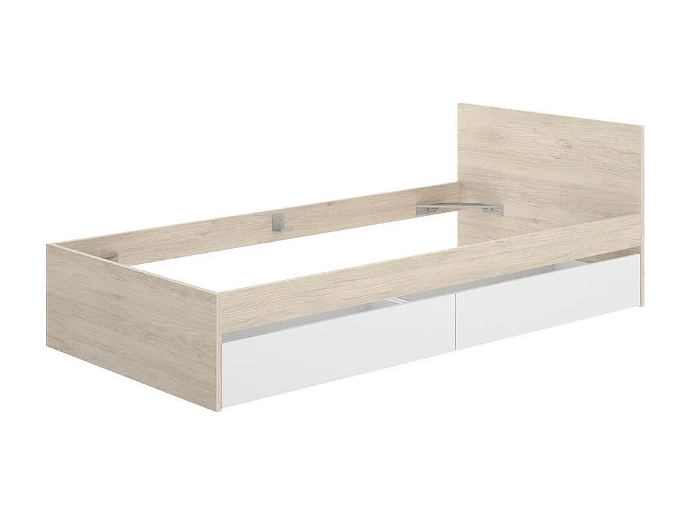 Cama Top con cajones blanco/natural 68x96x194,8 cm