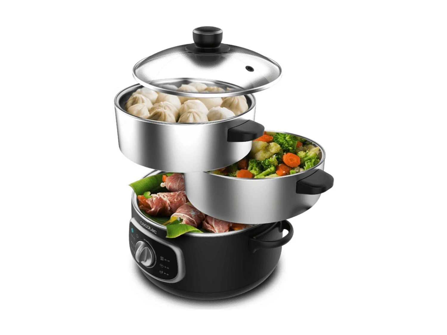 Vaporera Cecotec Vapovita SteelPot 1300W 10L acero inoxidable