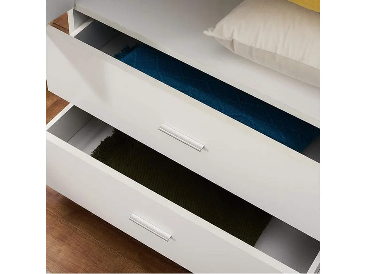 Armario Boreal 2 puertas y 2 cajones blanco 180x60x42 cm