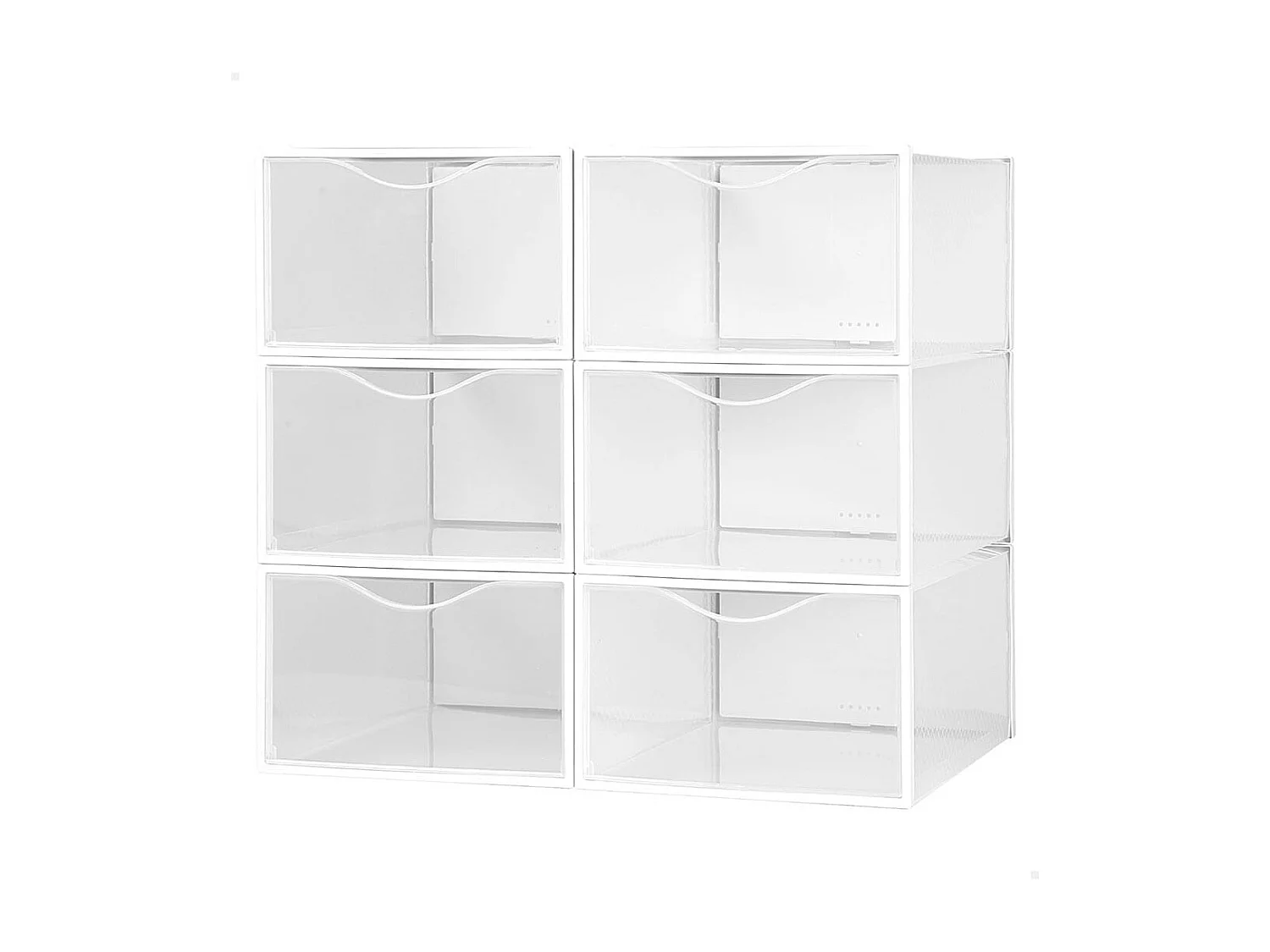 Set de 6 cajas de almacenaje con apertura frontal 14,5x23x33,5 cm