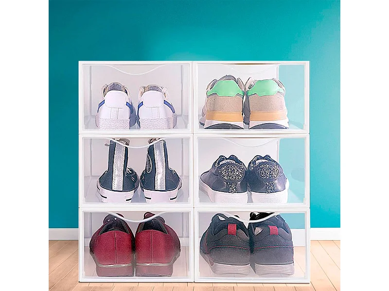 Set de 6 cajas de almacenaje con apertura frontal 14,5x23x33,5 cm