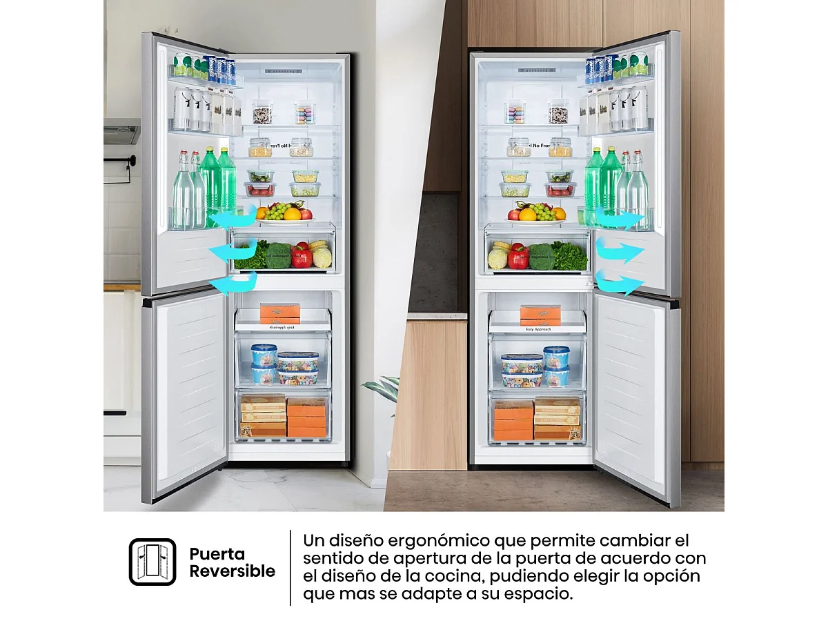 Hisense RB390N4ACE réfrigérateur-congélateur Pose libre 304 L E Acier inoxydable