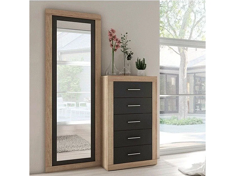 Sinfonier Lara 5 cajones cambria/grafito 108x60x40 cm