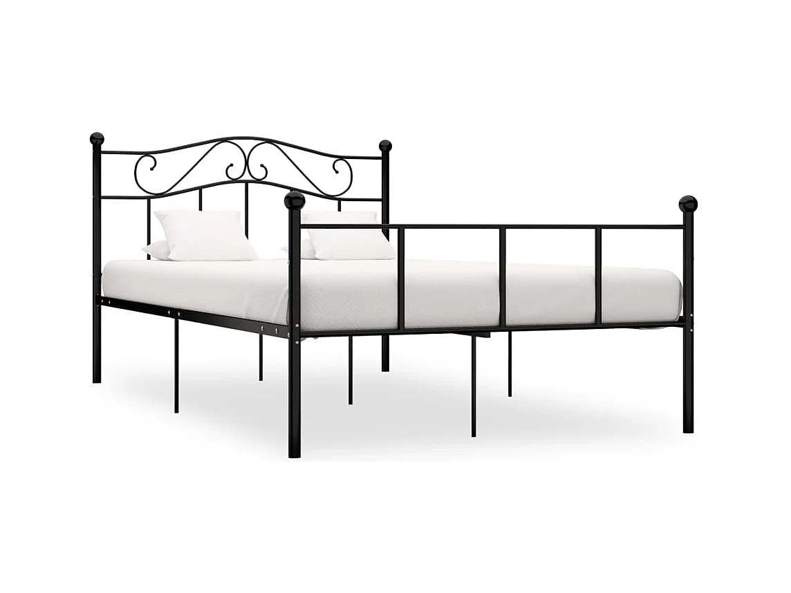 Estrutura de cama em metal 140x200 cm preto