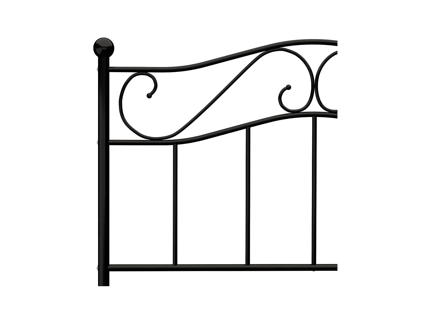 Cadre de lit sans matelas noir métal 90x200 cm