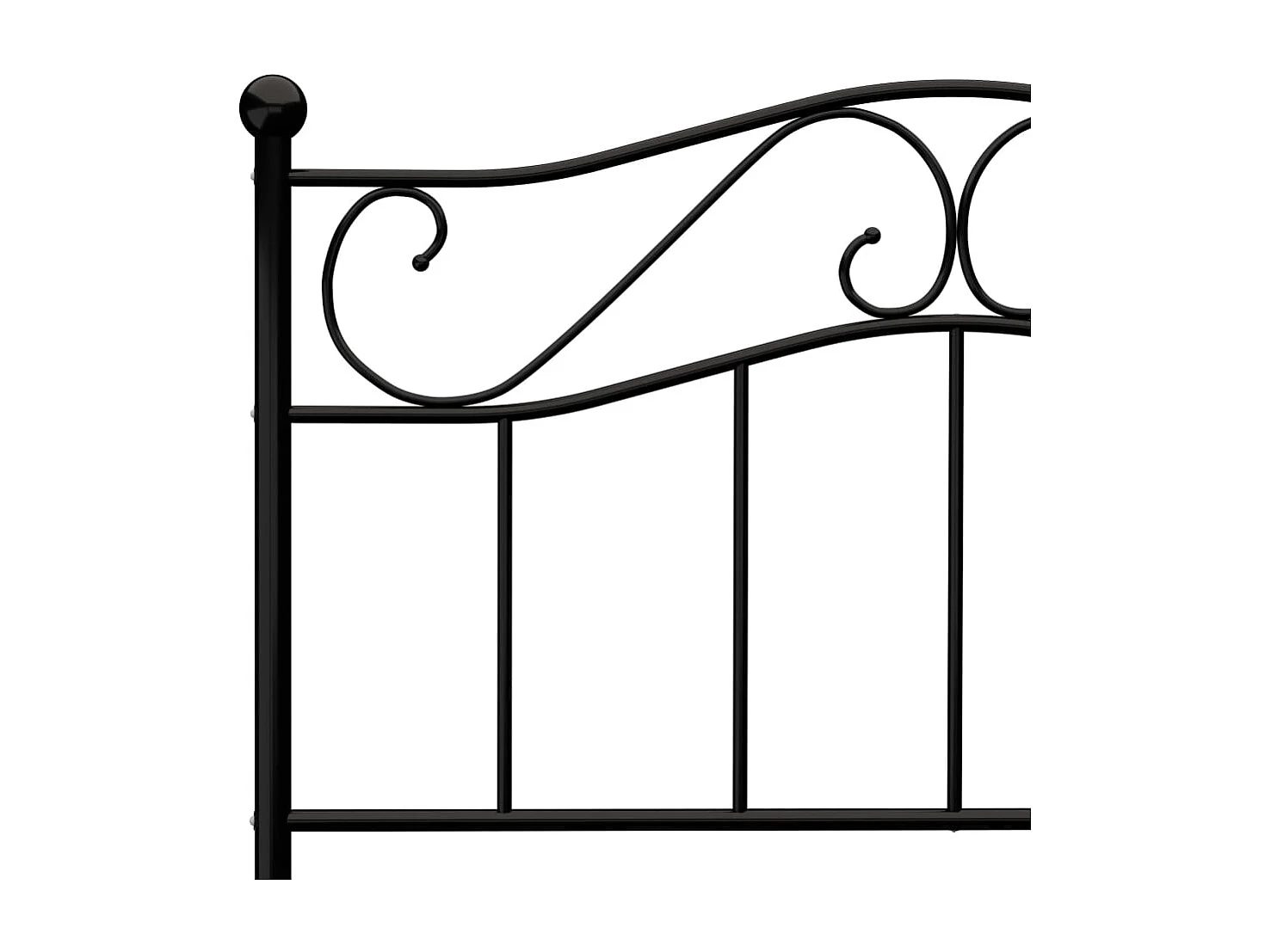 Cadre de lit sans matelas noir métal 90x200 cm