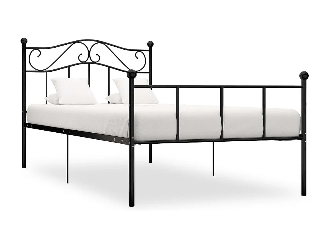 Estructura de cama sin colchón metal negro 90x200 cm
