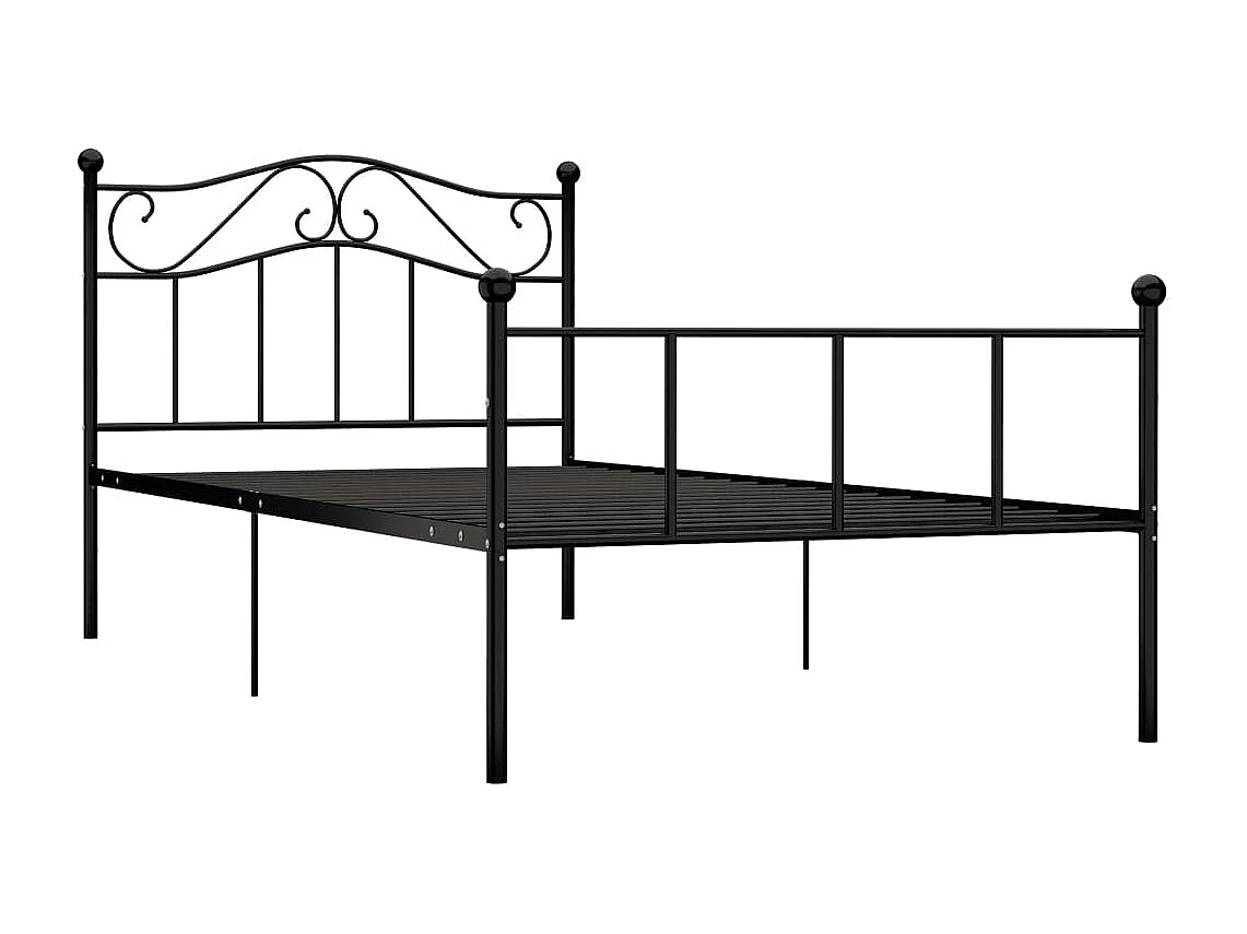 Estructura de cama sin colchón metal negro 90x200 cm