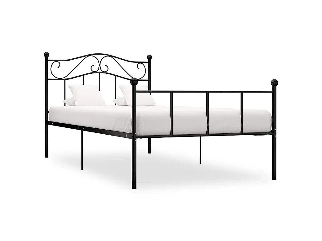 Estructura de cama sin colchón metal negro 90x200 cm