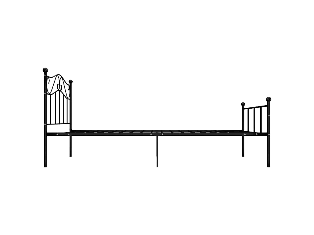 Cadre de lit sans matelas noir métal 90x200 cm