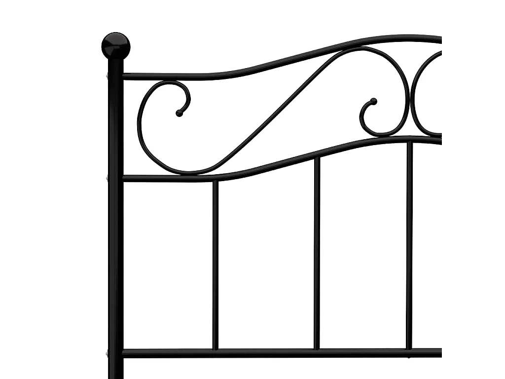 Cadre de lit sans matelas noir métal 90x200 cm