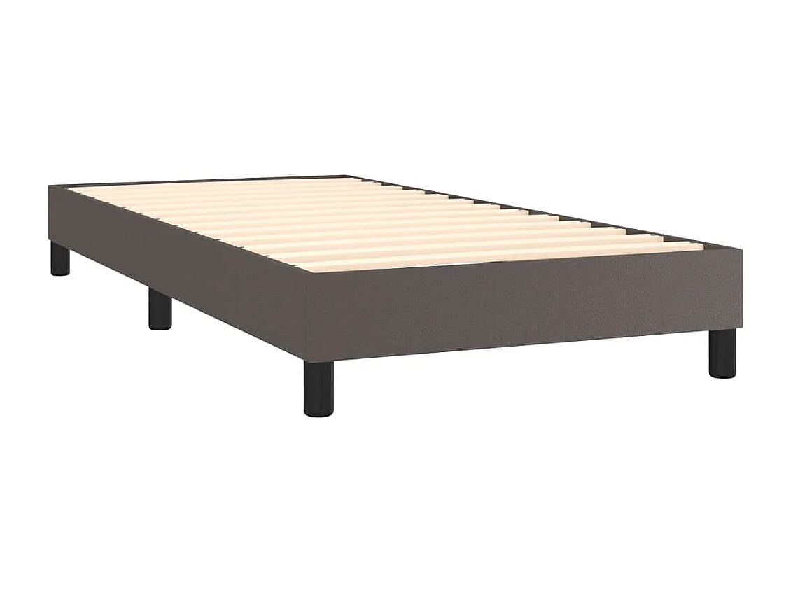 Estructura de cama Houston cuero sintético gris 90x200 cm