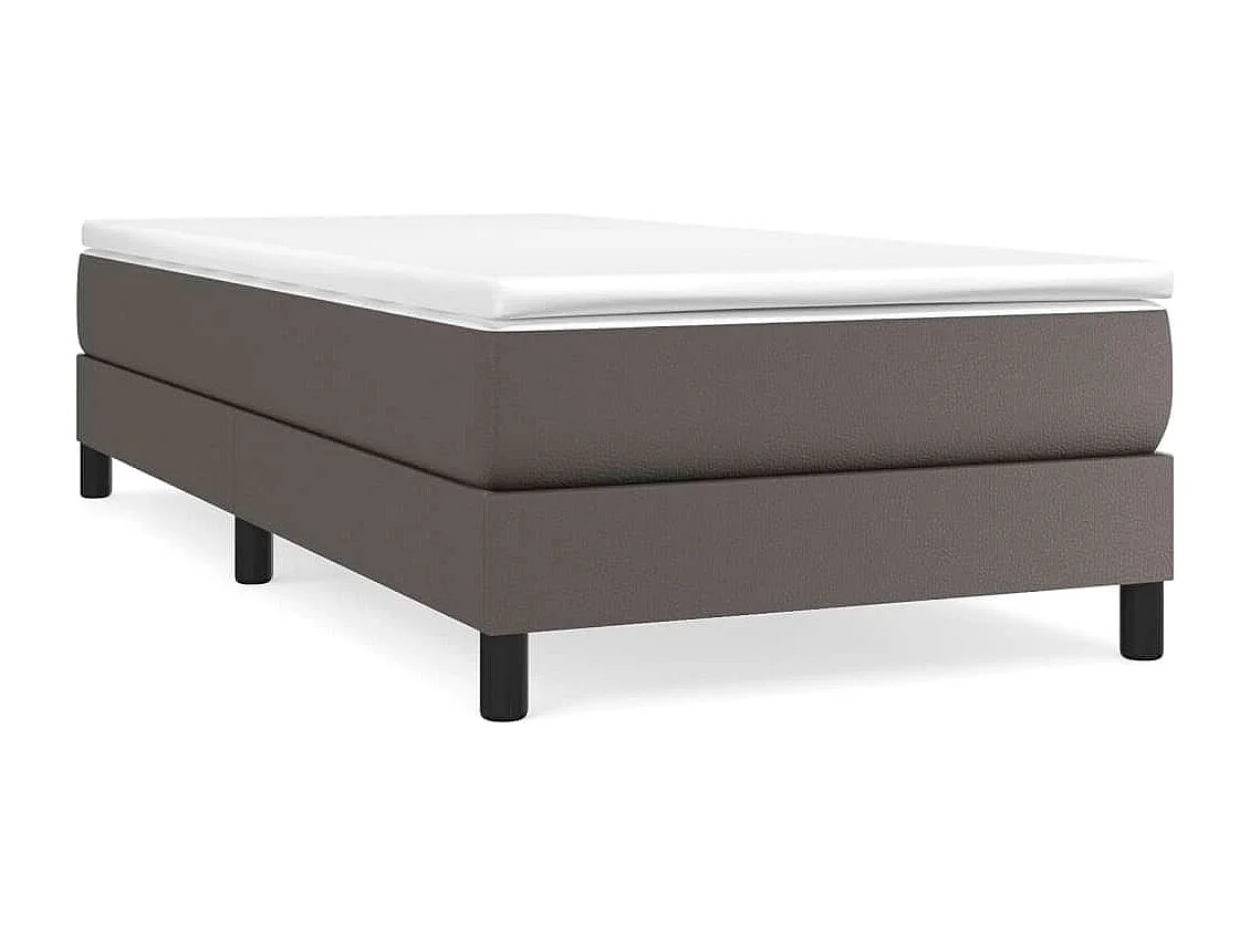 Estructura de cama Houston cuero sintético gris 90x200 cm