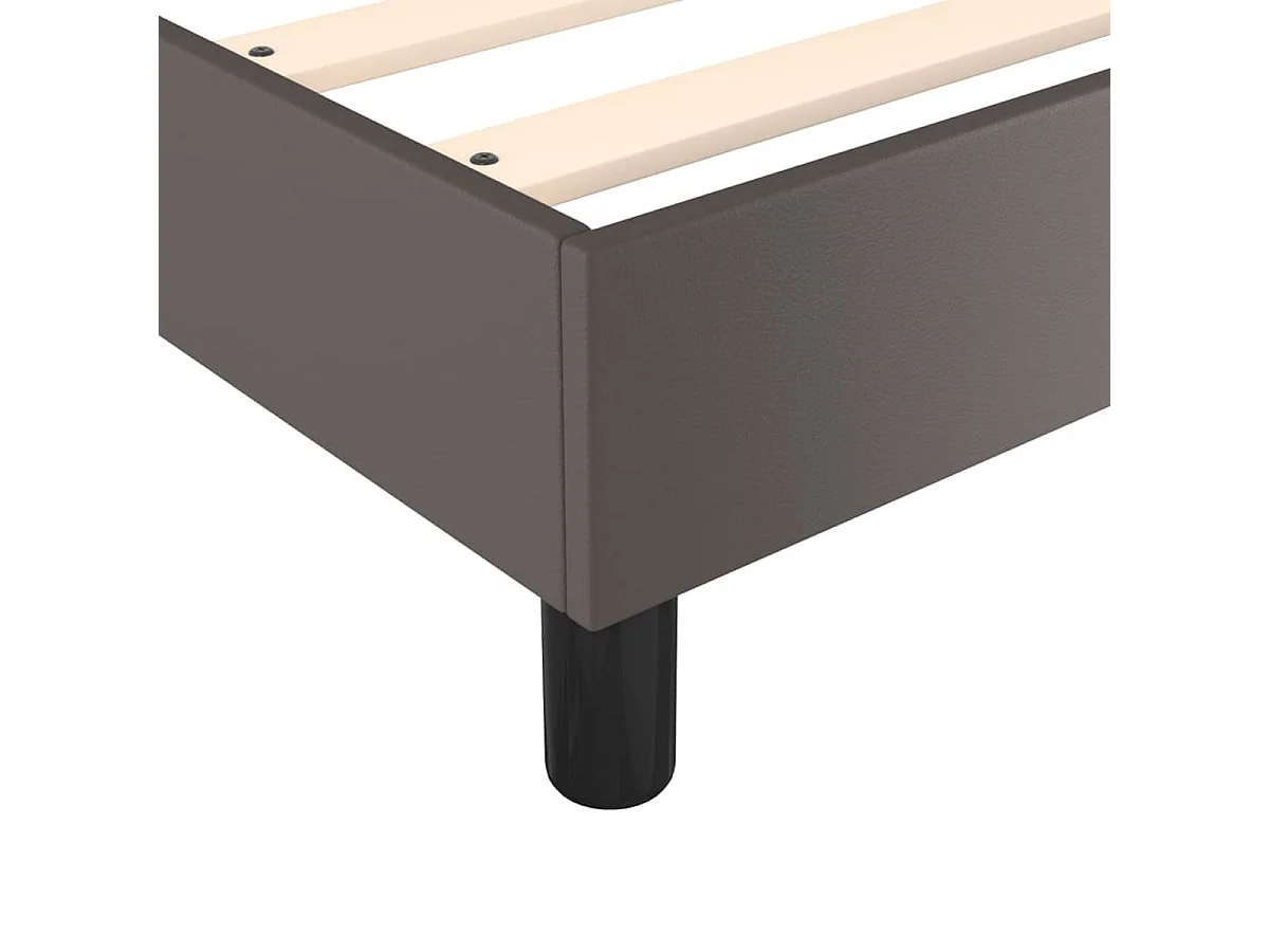Estructura de cama Houston cuero sintético gris 90x200 cm