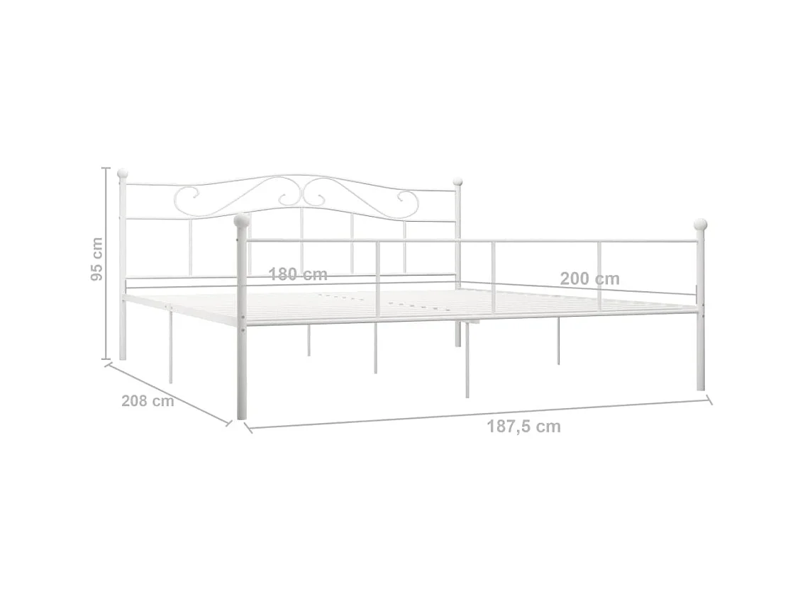 Estructura de cama sin colchón metal blanco 180x200 cm