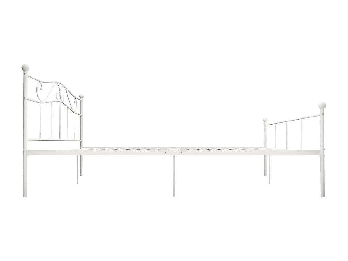 Cadre de lit sans matelas blanc métal 180x200 cm