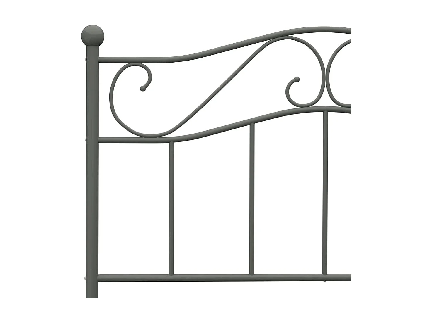 Cadre de lit sans matelas gris métal 90x200 cm