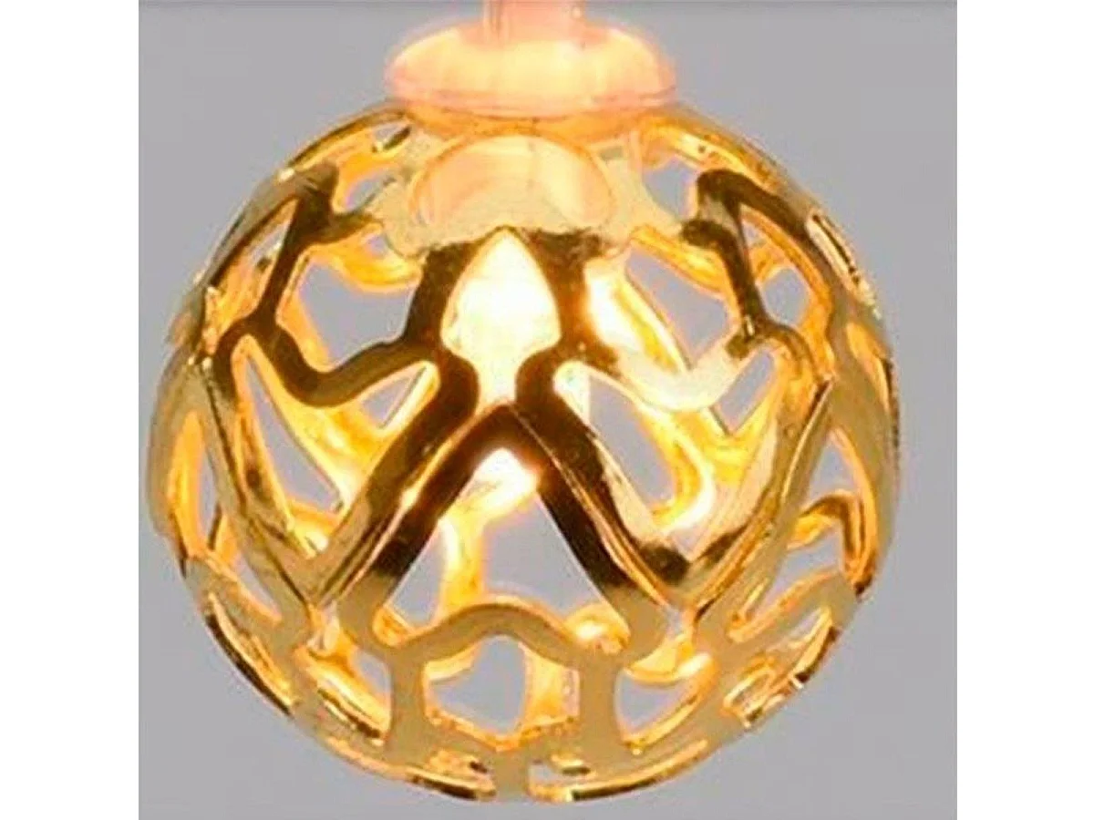 Guirnalda 10 luces LED bolas dorado