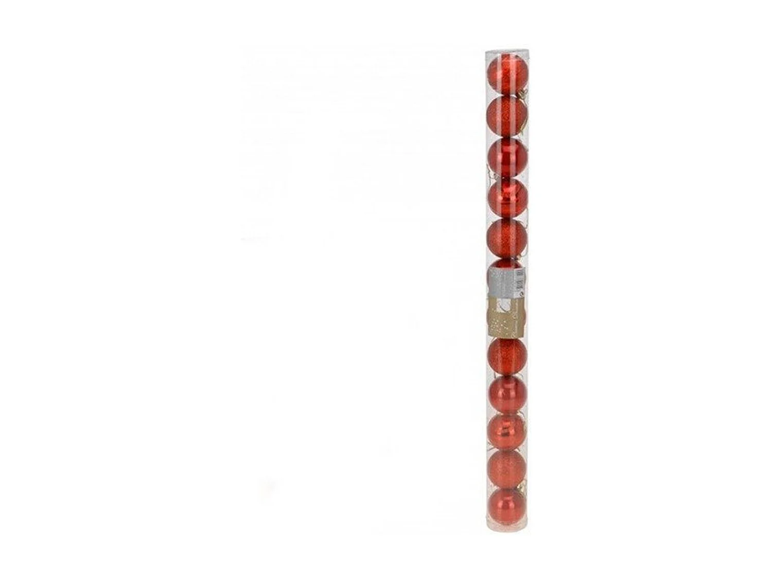 Tubo 12 bolas Navidad rojo