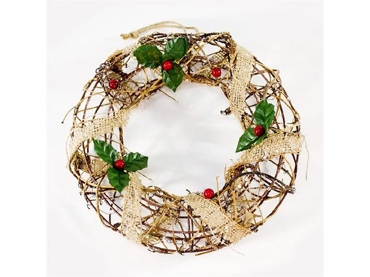 Corona navideña muérdago 20 cm