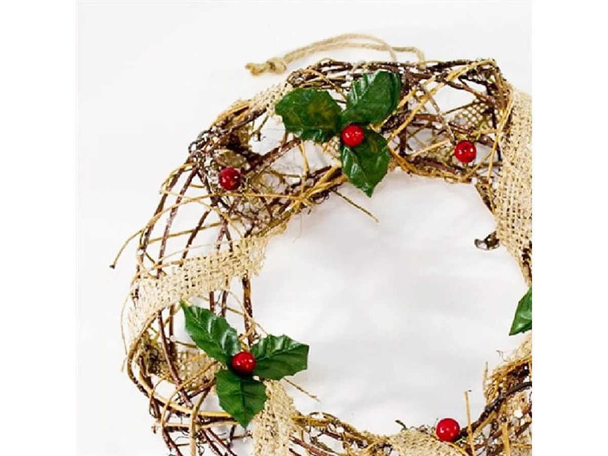 Corona navideña muérdago 20 cm