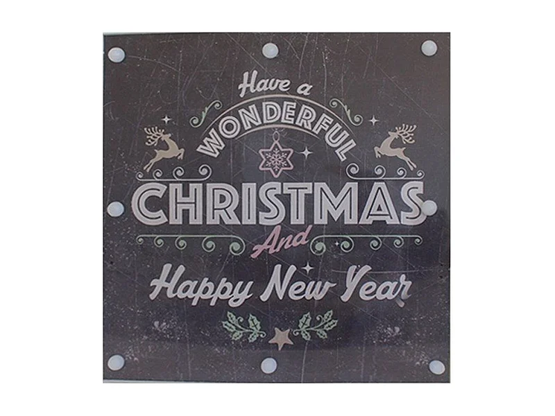 Cartel navideño madera LED