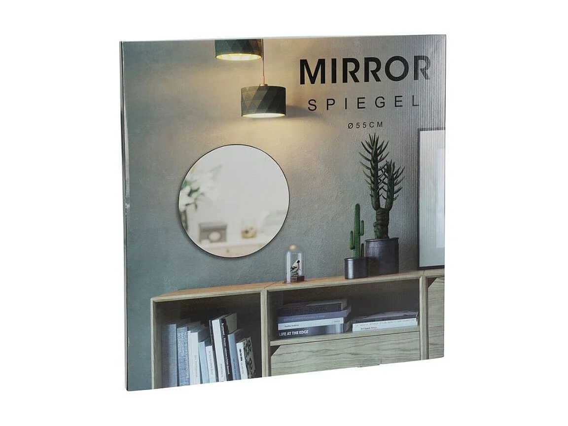 Espejo de pared diseño redondo negro Ø55 cm