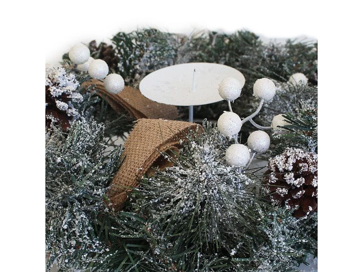 Corona Adviento porta velas 35 cm