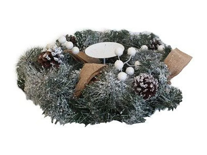 Corona Adviento porta velas 35 cm