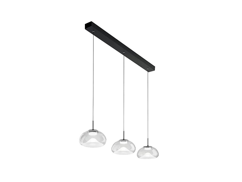 Brena - Suspension Fabas Luce 3 lumières - LED 30 W dimmable - Design linéaire transparent