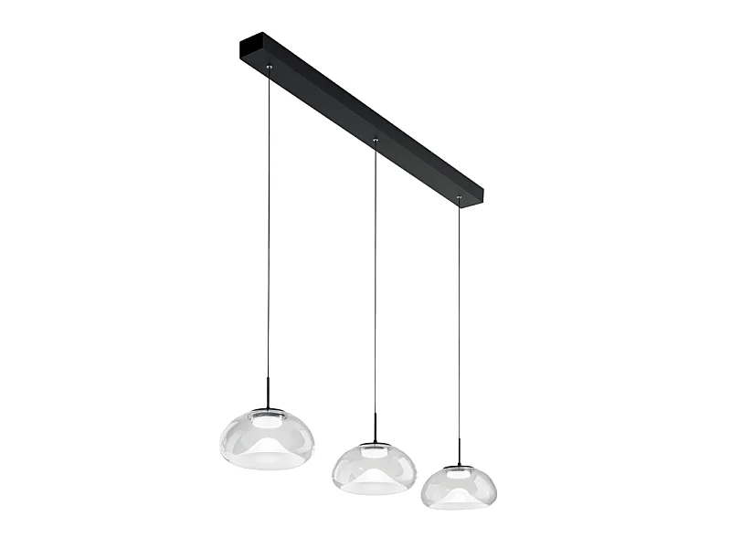 Brena - Fabas Luce 3-flammige Pendelleuchte - 30W dimmbare LED - Transparentes lineares Design