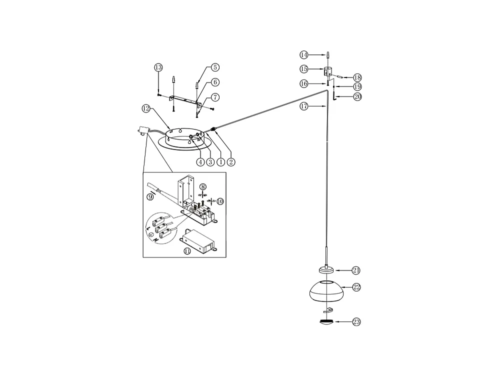 Arabella - Lampada a sospensione decentrata Bianca - Fabas Luce - LED 8W dimmerabile - Montaggio con decentramento