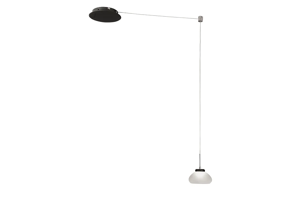 Arabella - Lampada a sospensione decentrata Bianca - Fabas Luce - LED 8W dimmerabile - Montaggio con decentramento