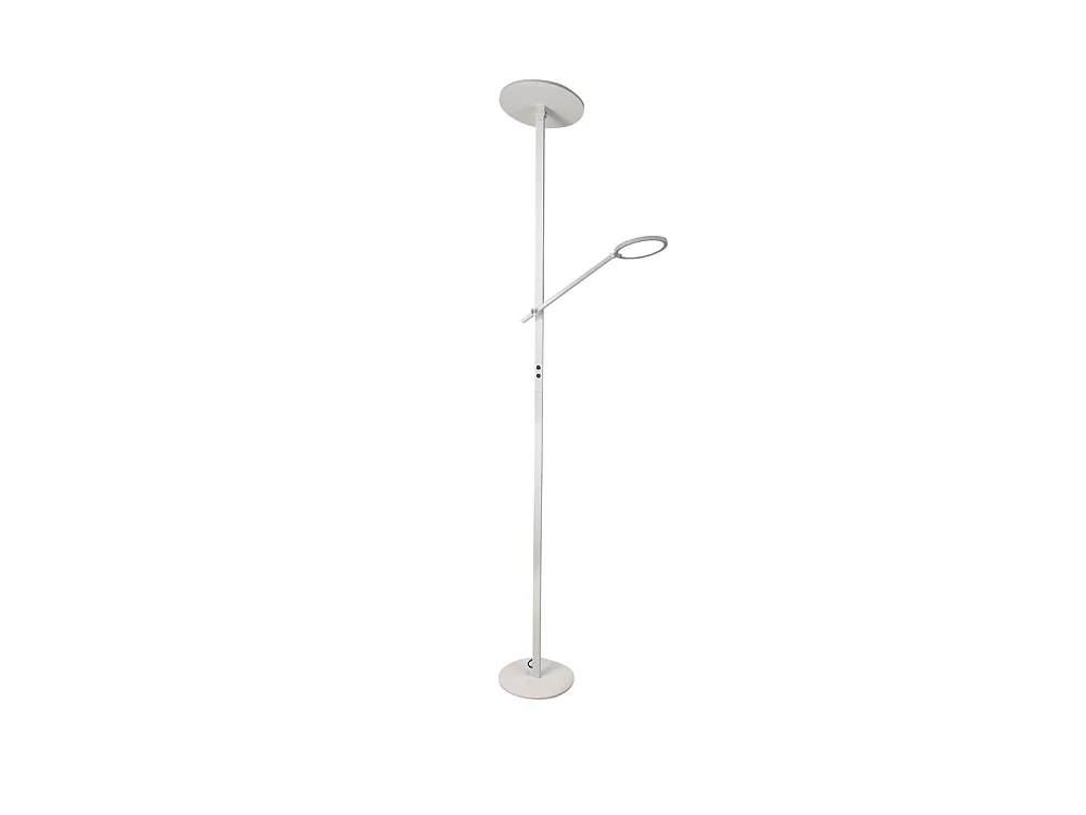 Regina - Lampadaire LED blanc en métal H.180 cm Fabas Luce - 2 lumières de 36W et 12W avec LED intégrée 3000K