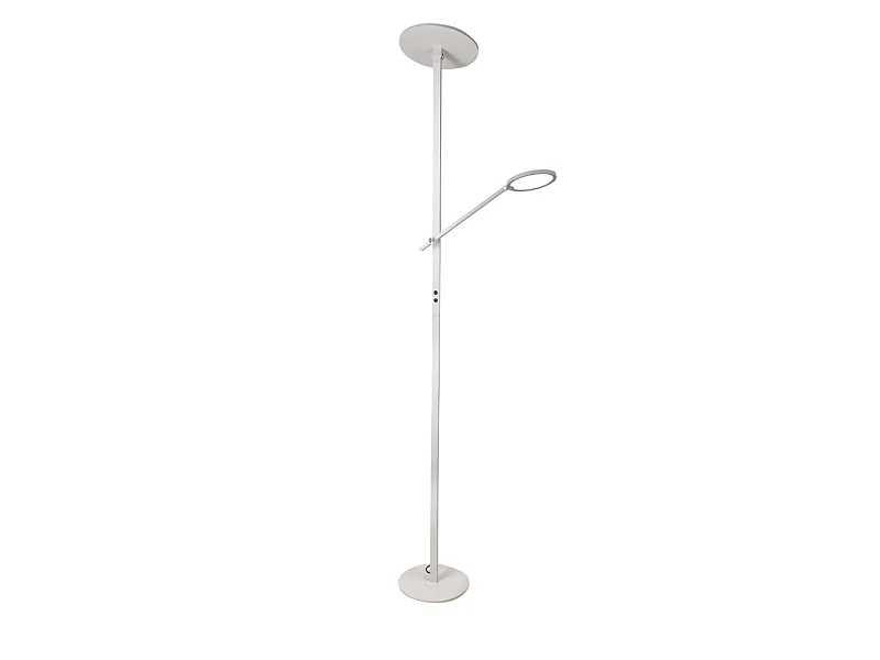 Regina - Witte LED vloerlamp in metaal H.180 cm Fabas Luce - 2 lampen van 36W en 12W met geïntegreerde LED 3000K