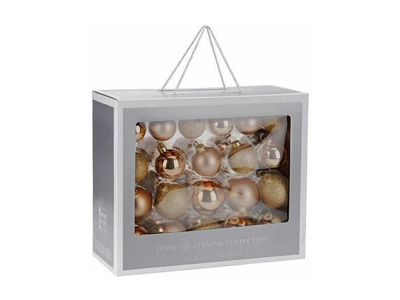 Estuche 42 bolas Navidad oro