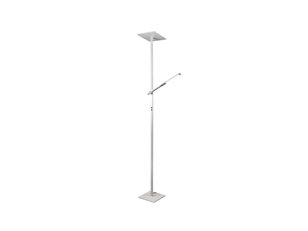 Idéal - Lampadaire LED blanc en métal H.180 cm Fabas Luce - 2 lumières de 40W et 8W avec LED intégrée 3000K