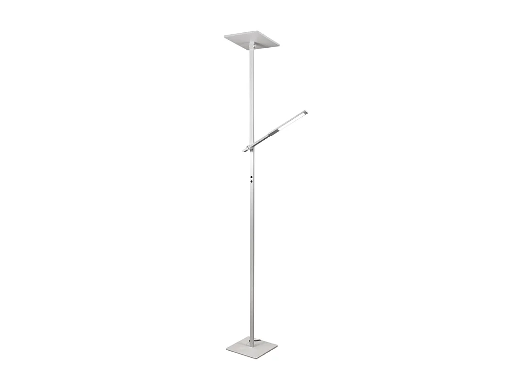 Idéal - Lampadaire LED blanc en métal H.180 cm Fabas Luce - 2 lumières de 40W et 8W avec LED intégrée 3000K