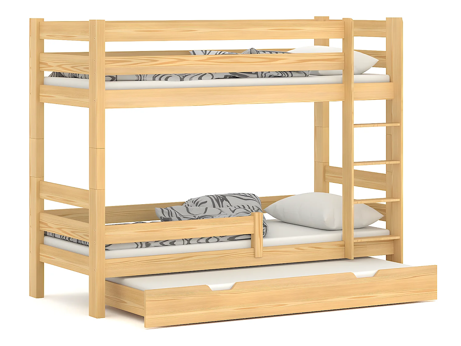 Lit superposé en pin massif 190x80 Naturel