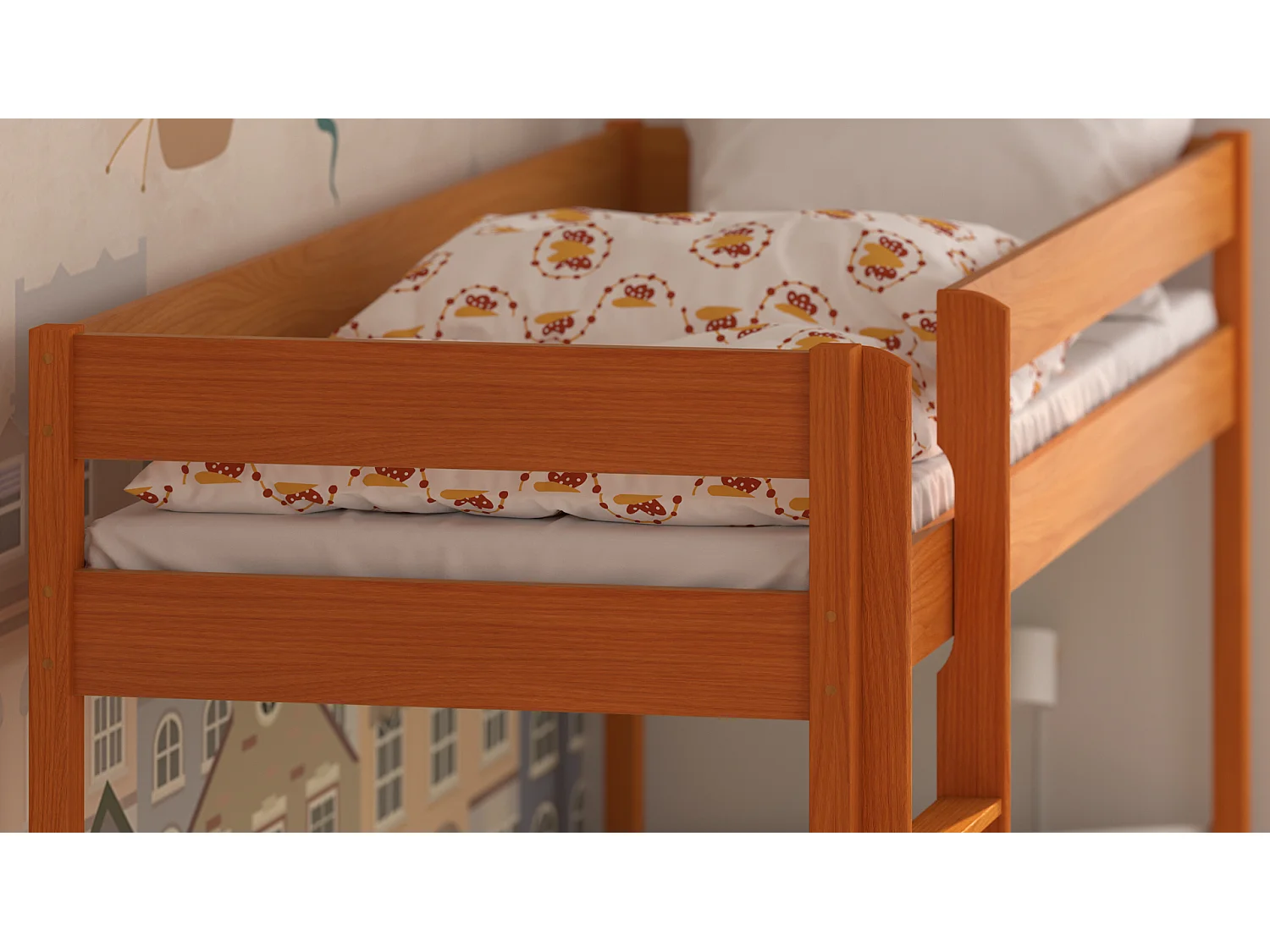 Lit superposé en pin massif 200x90 Teck