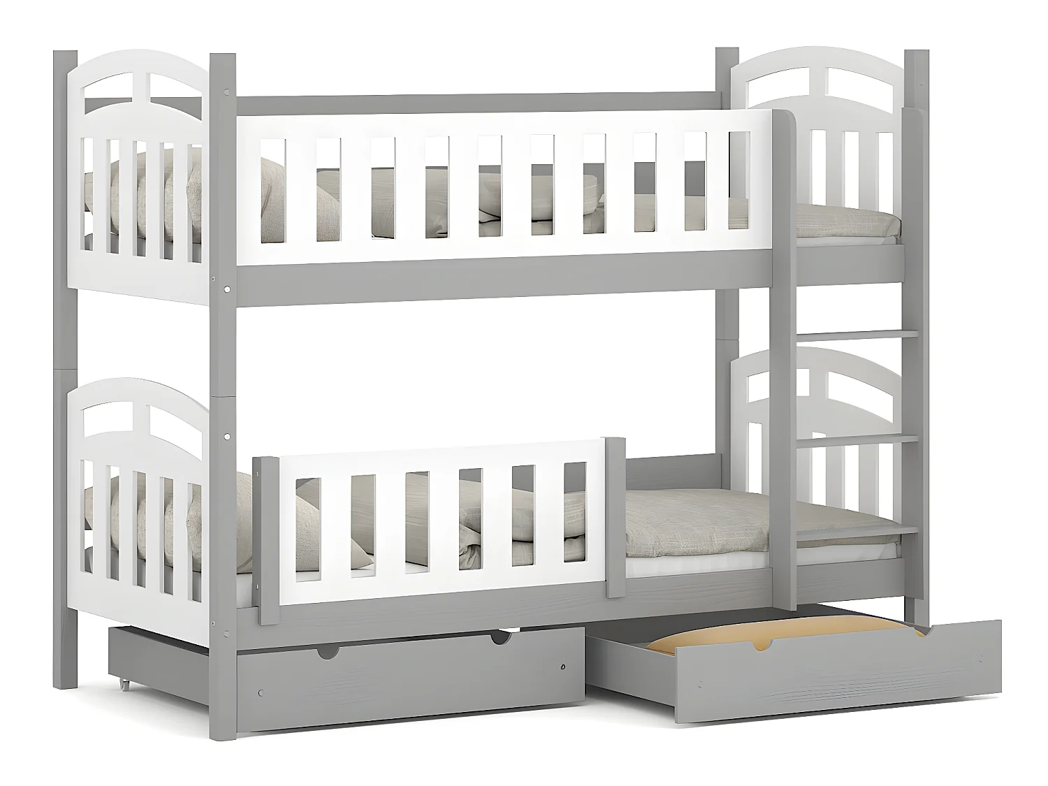 Lit superposé en pin massif 190x90 Gris