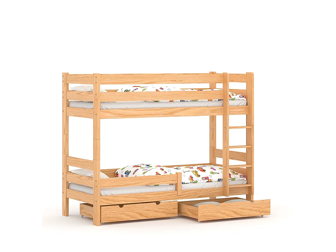 Lit superposé en pin massif 190x90 Naturel